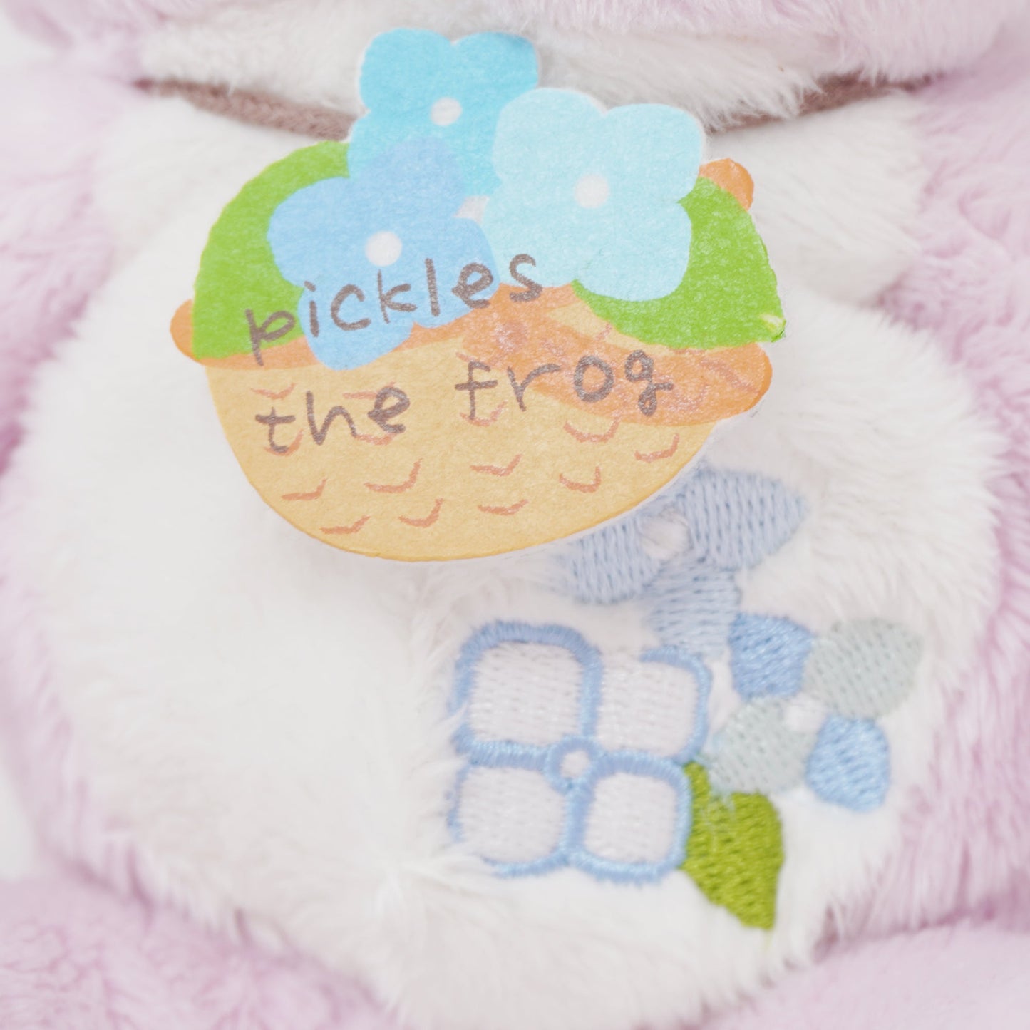 2012 Pink Pickles with Hydrangea Embroidery Plush - Pickles the Frog - Nakajima